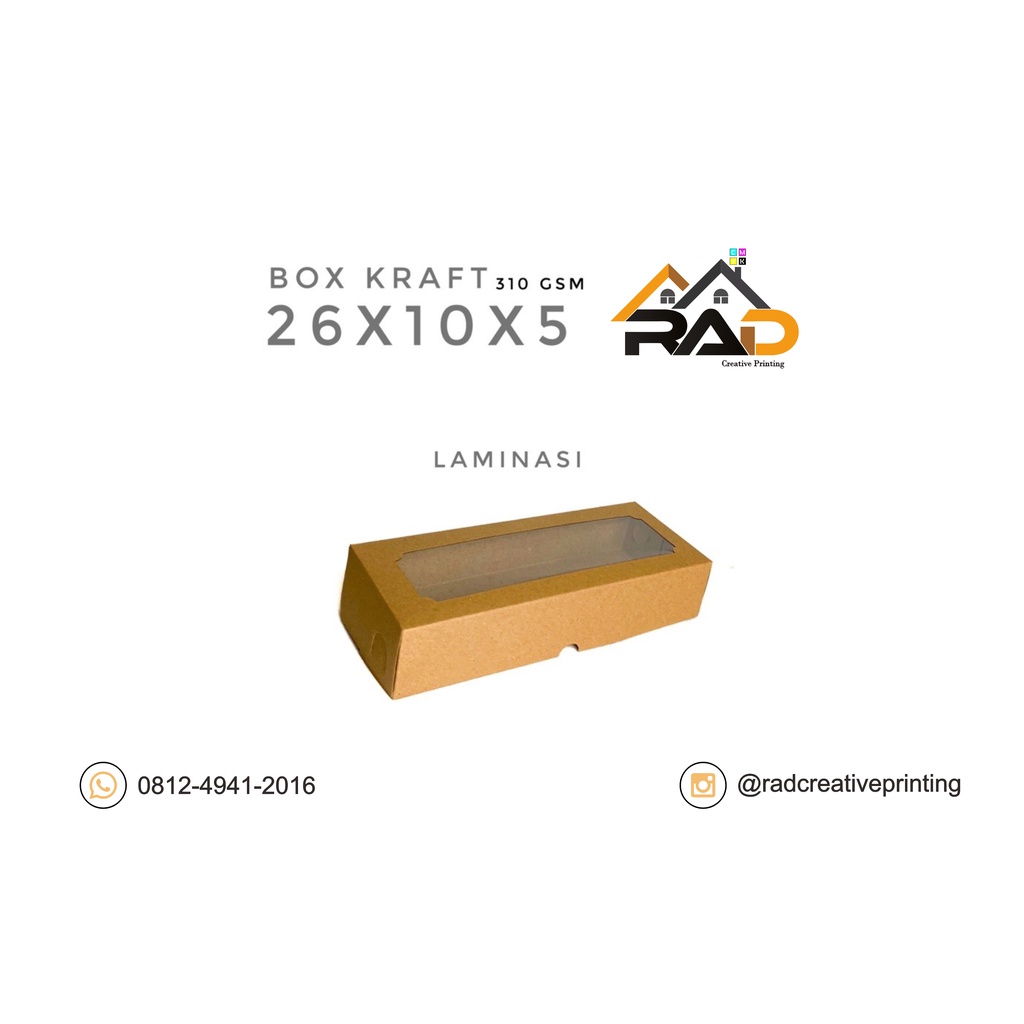 

Box Brownies Kotak Bolen Dus Donut Dos Kraft Coklat Cake Spikoe Laminasi 26x10x5