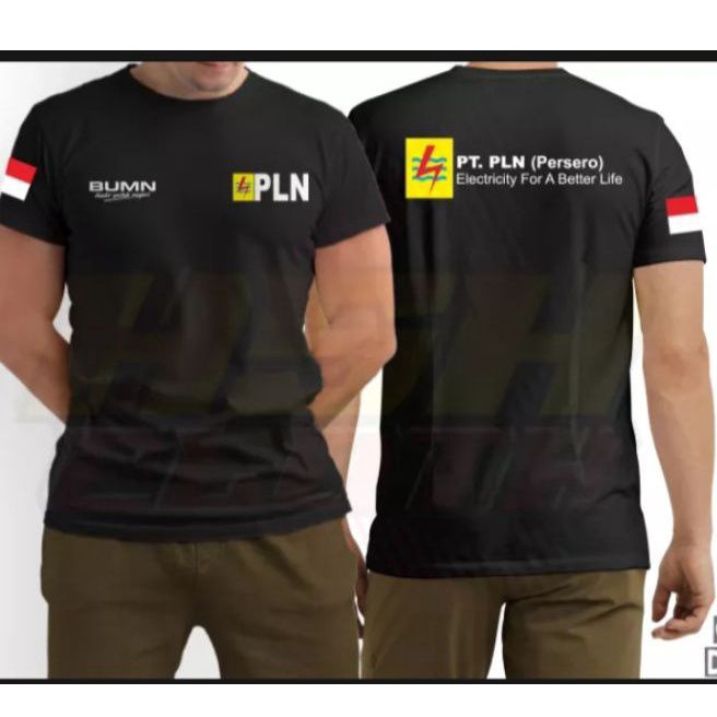 KAOS PT PLN PERSERO BAJU T-SHIRT LOGO LOGO PLN BUMN