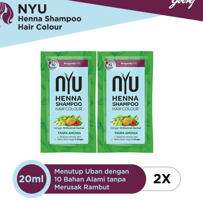 ❇ NYU Henna Shampoo Hair Colour Burgundy - 2pcs ➥