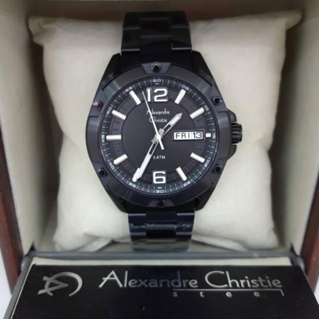 Jam Alexandre Christie AC 6518 ME full black. Jam tangan pria