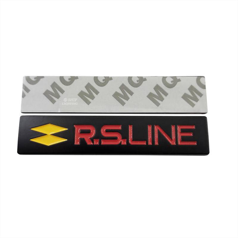 1pc Stiker Emblem Logo Rs Line Bahan Metal Untuk Fender Samping Mobil