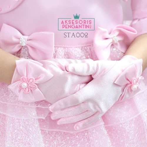 [READY STOCK] AKSESORIS PESTA SARUNG TANGAN ANAK WEDDING GLOVES PINK STA002