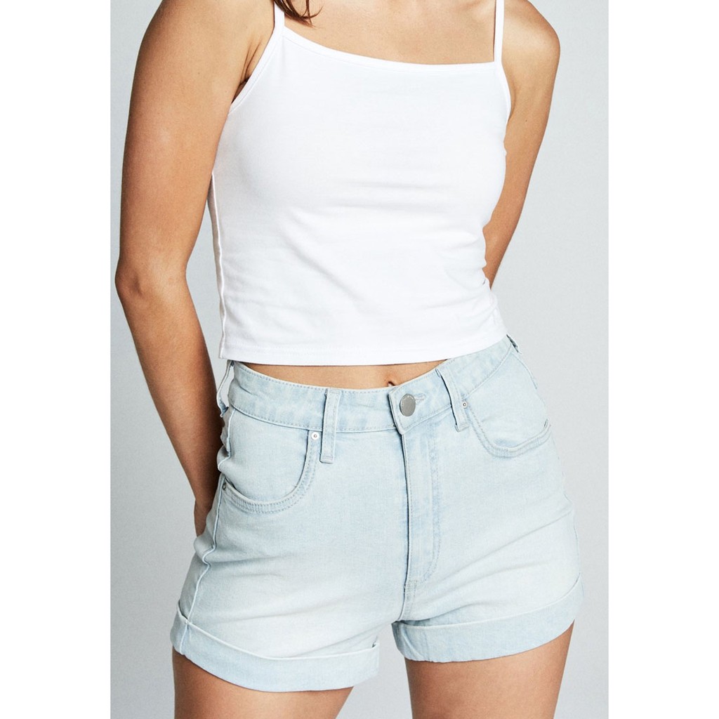 Dazina Hotpans Light Blue Lipat Short Celana Jeans Pendek Wanita