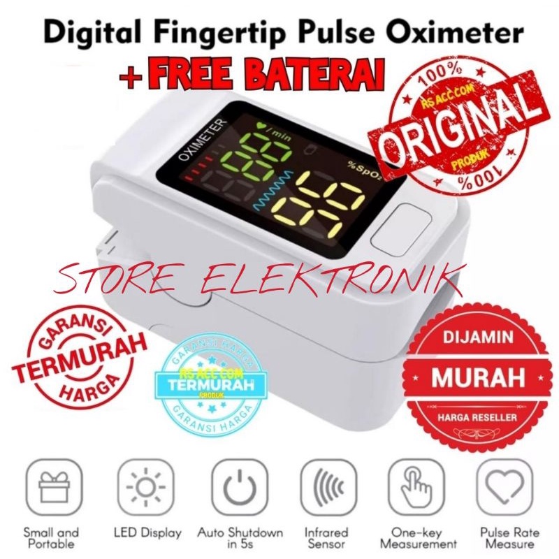 Oksimeter Denyut Nadi SO811 / Digital Fingertip Pulse Oksimeter (  Free Baterai )