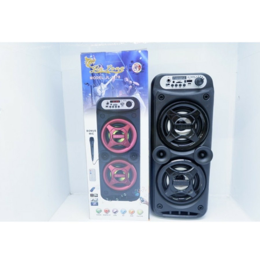 Promo Terbaru!!! Speaker Bluetooth Portable Jin Long JL-1878 Free Microphone Karaoke Extra Bass Berkualitas