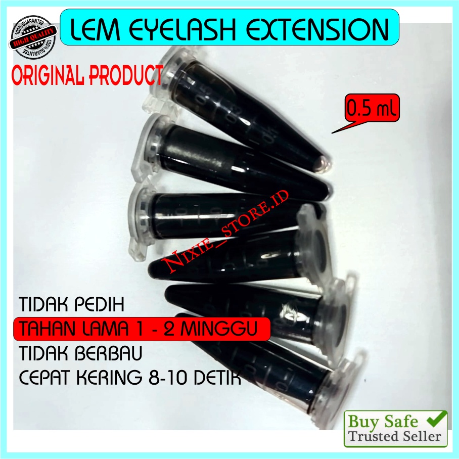 Eyelash Extension GLUE Lem Bulu Mata 0,5 ml Mini Pack 1-2 Minggu TAHAN LAMA TIDAK PERIH TIDAK BERBAU PREMIUM