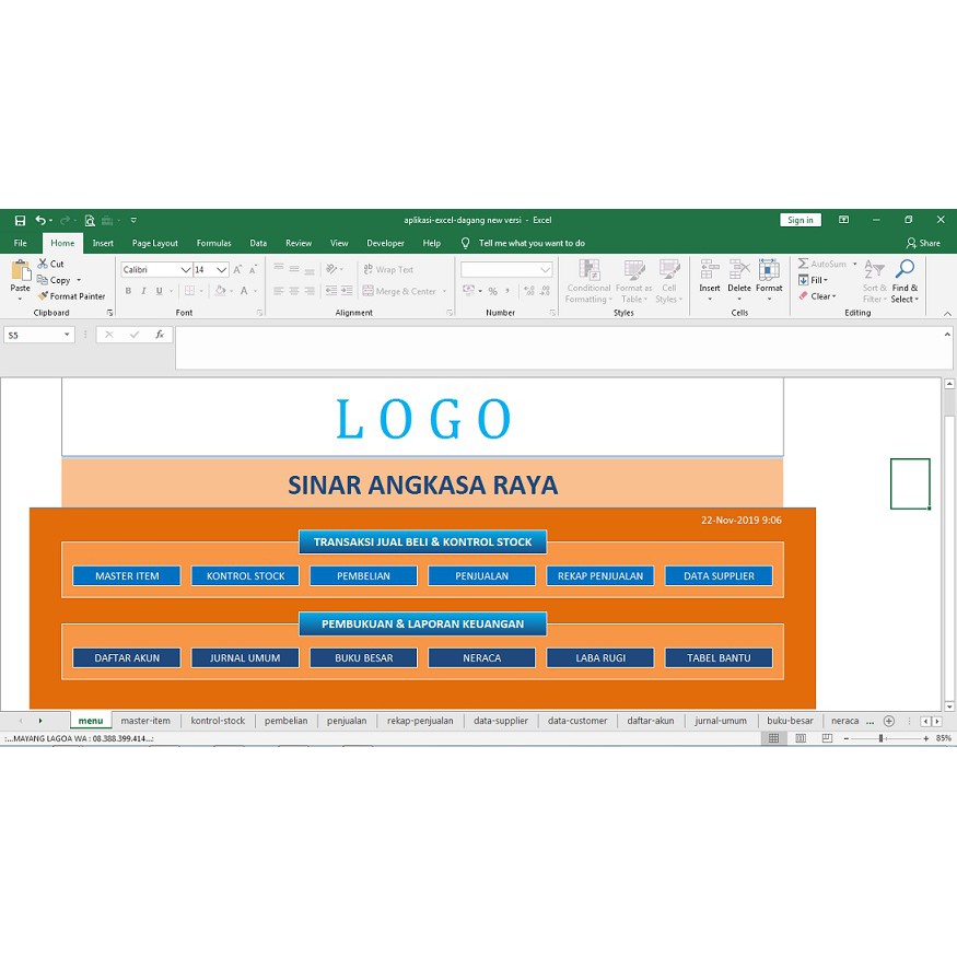 Modul Aplikasi Excel Penjualan Keuangan Shopee Indonesia