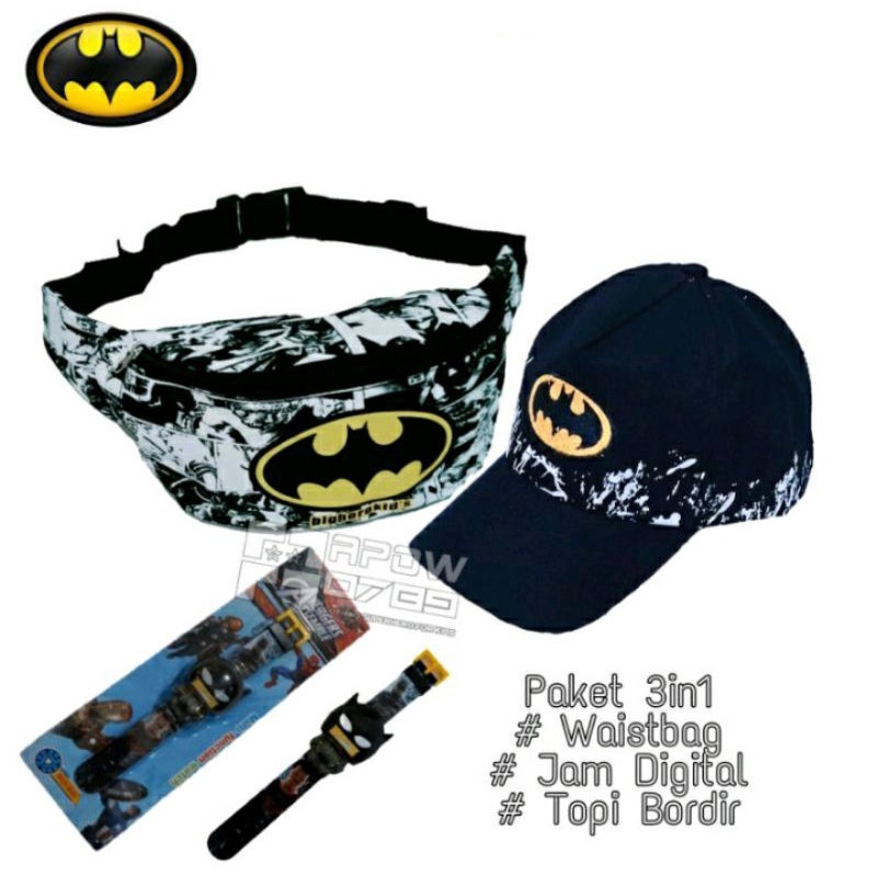 BATMAN/AVENGERS Paket hemat 3in1Tas SLempang anak