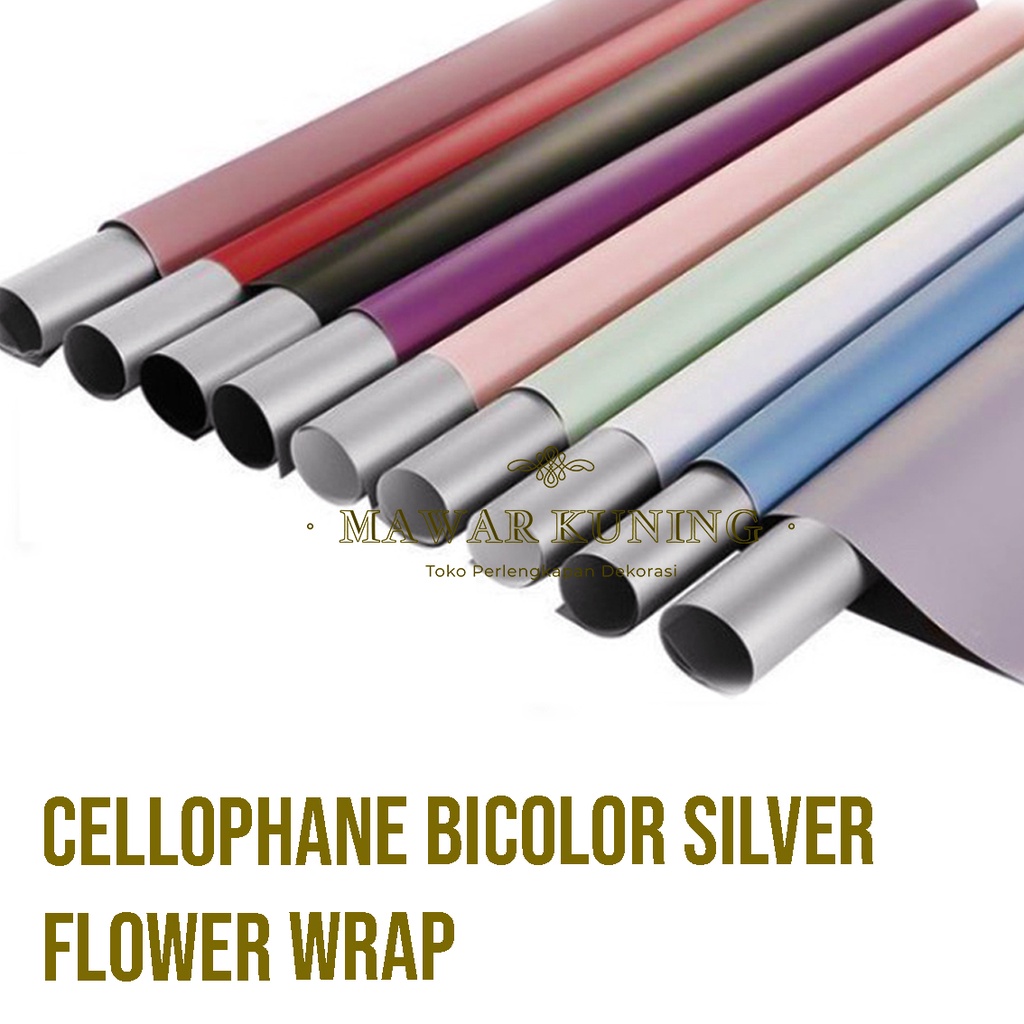 

[ 20 Lembar ] Cellophane 2 Side Color Silver - BWF
