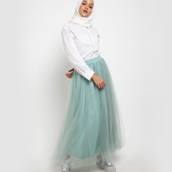 Bawahan Muslim Wanita Le Najwa Lucinta Rok Tutu Mint _Termurah?Promo