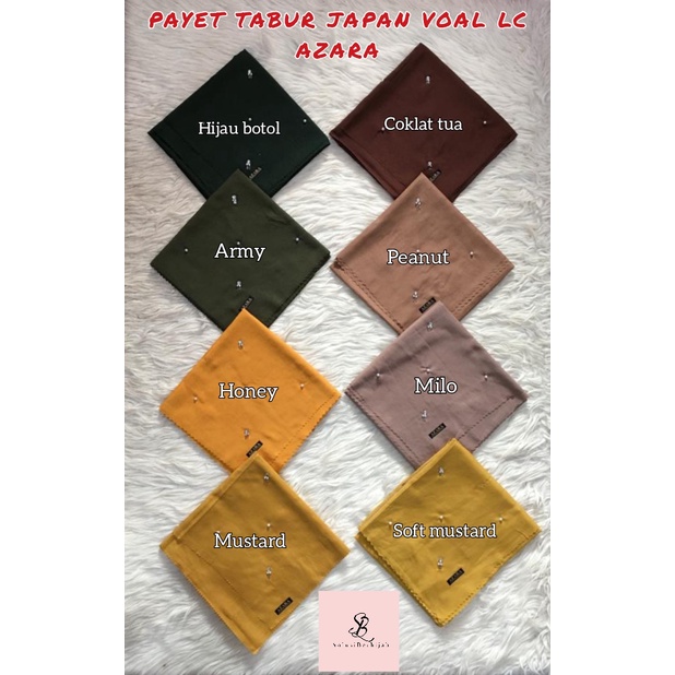 HIJAB PAYET TABUR JAPAN VOAL AZARA Laser CUT Hijab Payet Mutiara Premium Jilbab Segiempat Scarf-5