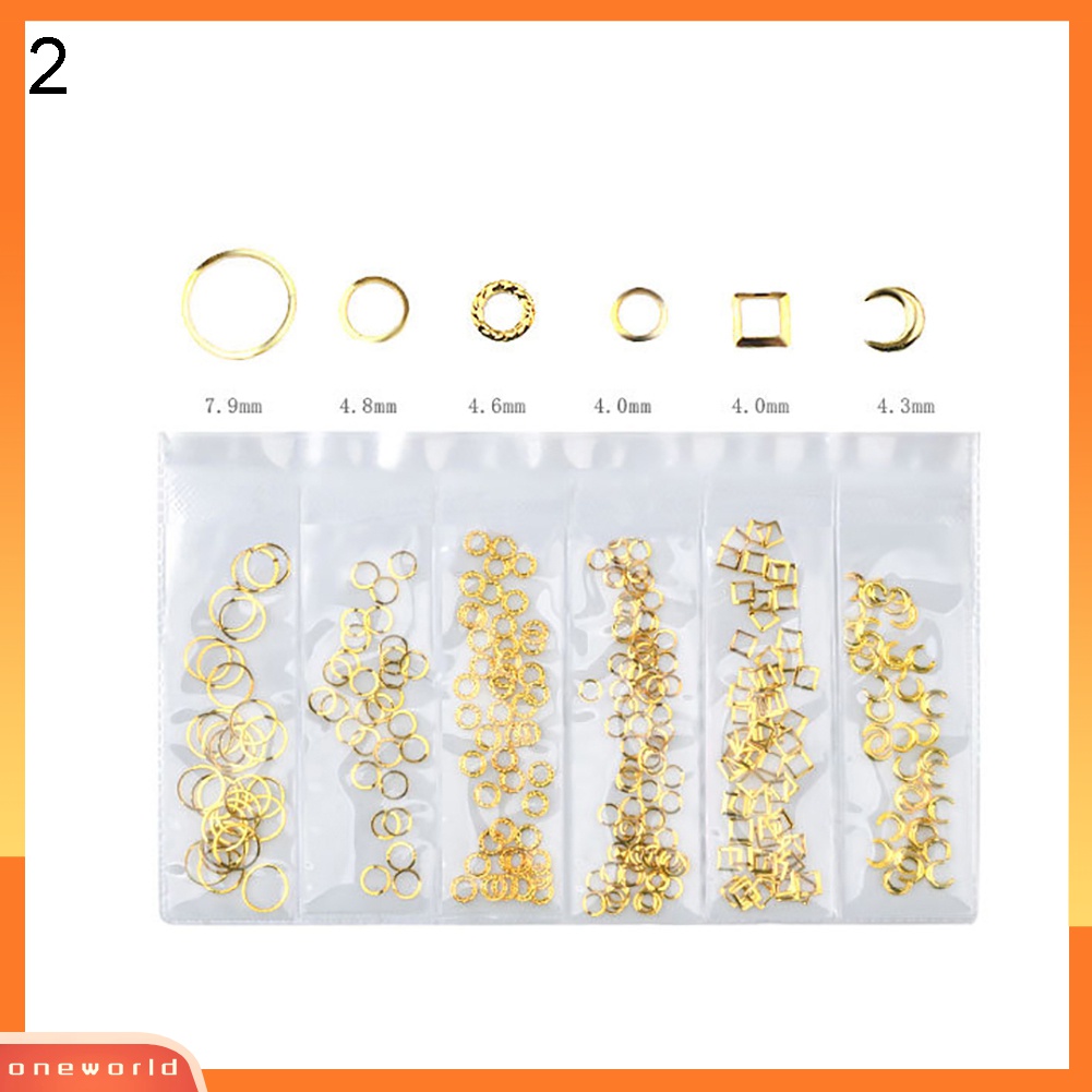 (ONWO) Dekorasi Nail Art / Manicure DIY Bentuk Geometri Hollow Bahan Metal