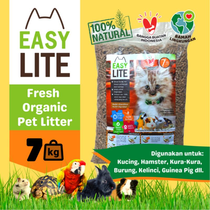 OJOL pasir kucing pellet kayu premium khusus ojol wood Pelet EASY LITE 7KG EASY LITE cat Litter 7KG