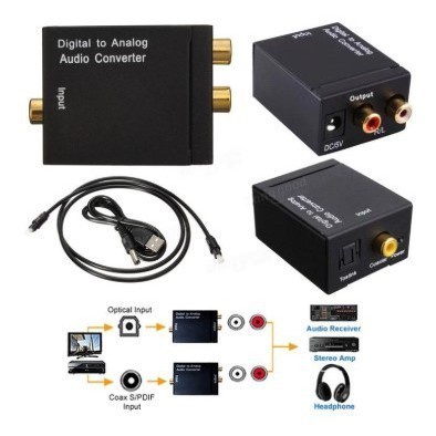 Converter Audio Optic Digital Toslink to Analog / RCA