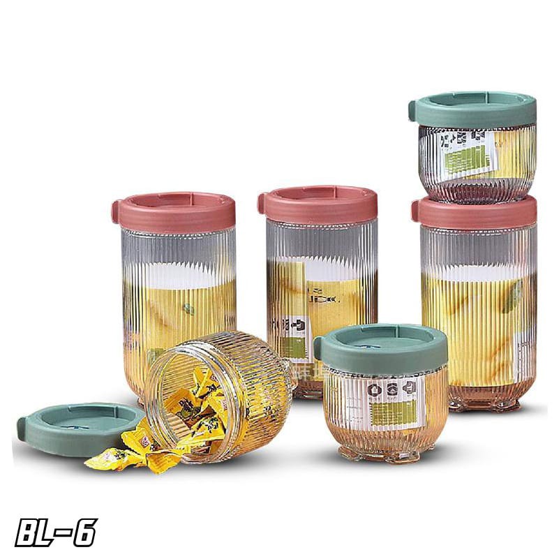 COD BL-6 Toples Beranak Kedap Udara Kotak Snack Kedap Udara Penyimpanan Bening Makanan Food Jar Container Toples Kotak Snack Kedap Udara Penyimpanan Bening Cereal Kontainer Makanan Food Storage Jar Container Sutera99