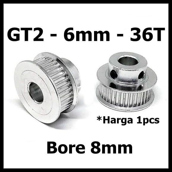 GT2 Timing Pulley 36 Teeth Bore 8mm Belt 6mm 36T