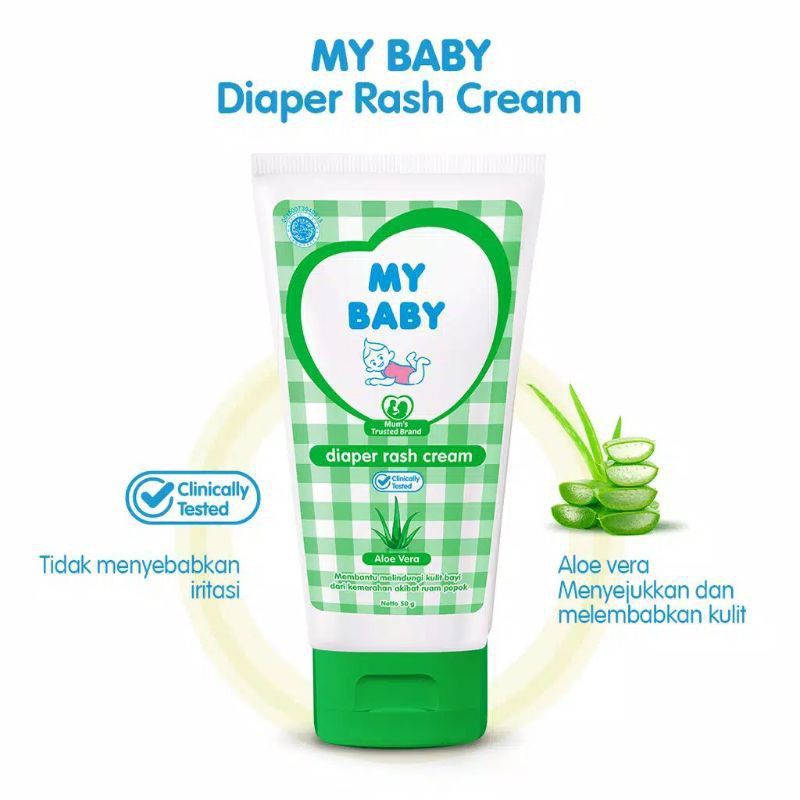 My Baby Diaper Rash Cream With Zinc 50gr Krim Losion Lotion Ruam Popok 50gr