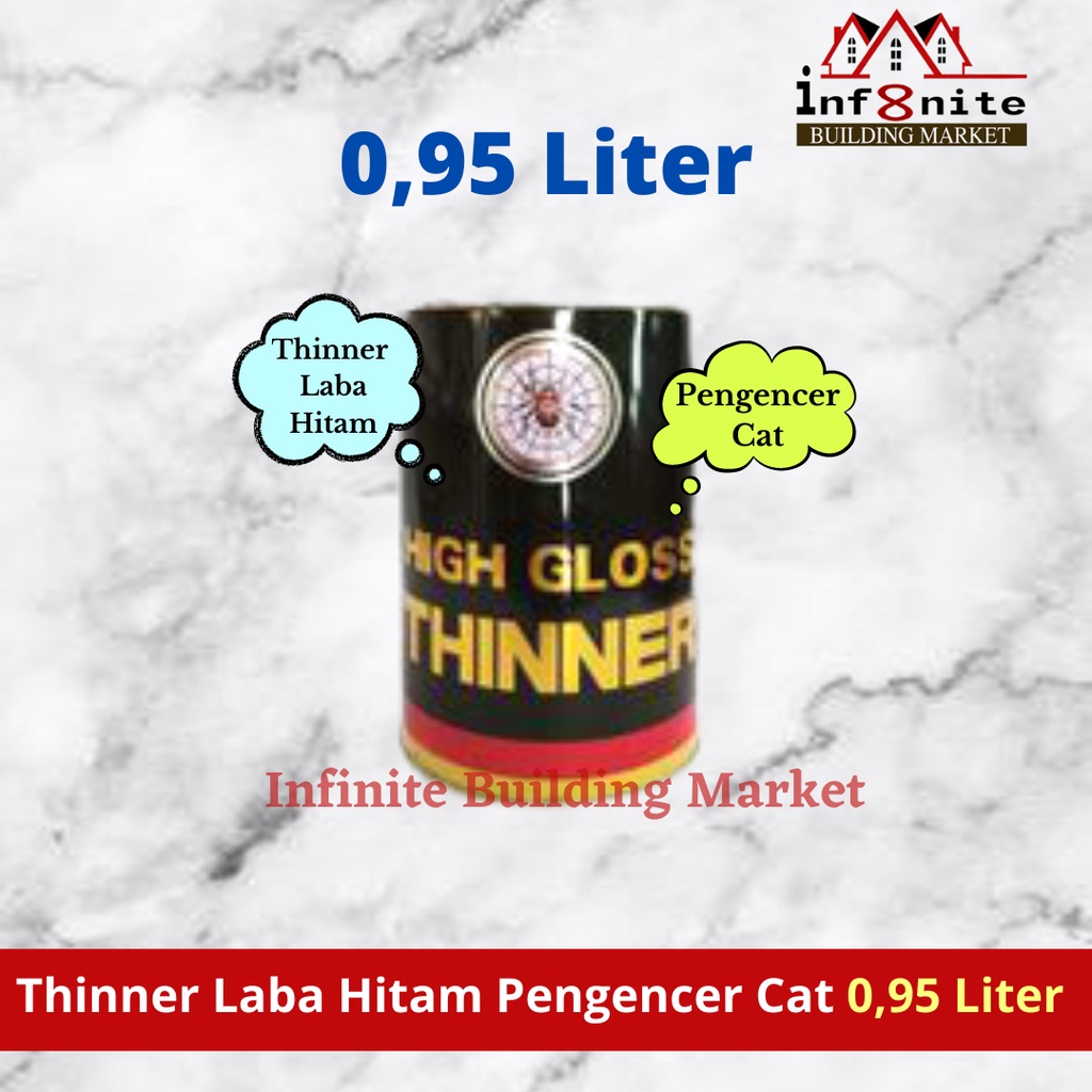 Thinner Laba Hitam 0,95 Liter Thiner Tiner Pengencer Cat Kayu Besi Duco