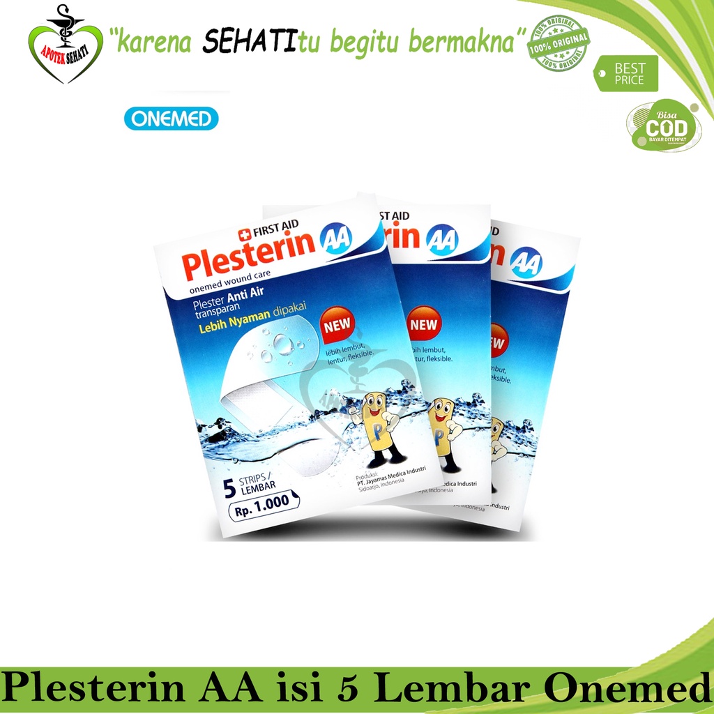 Plesterin First Aid AA Anti Air Amplop Isi 5 Onemed