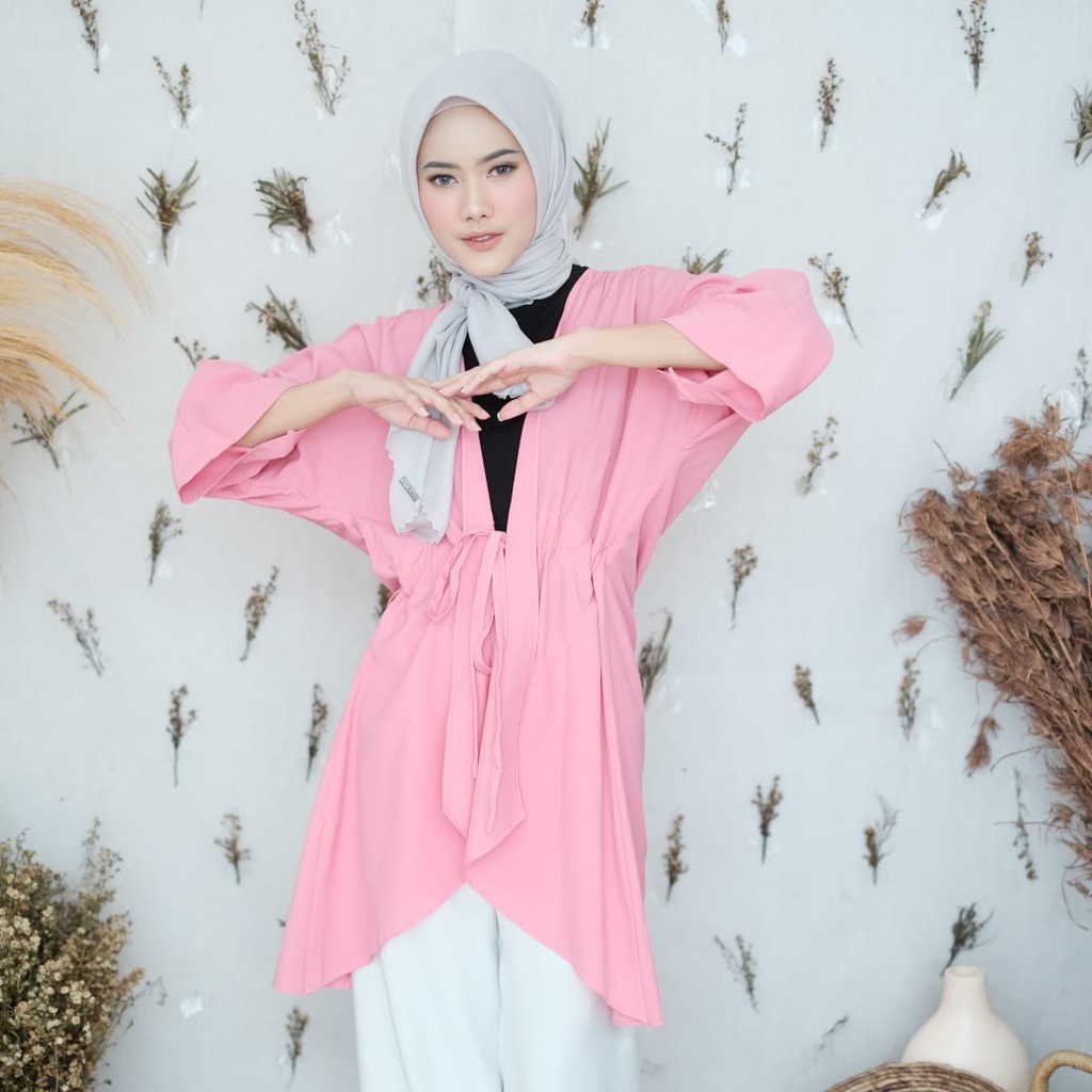 LONG CARDIGAN KARDIGAN OUTER OUTERWEAR POLOS TALI SERUT OVERSIZED SHAKARA JAYA HEBAT