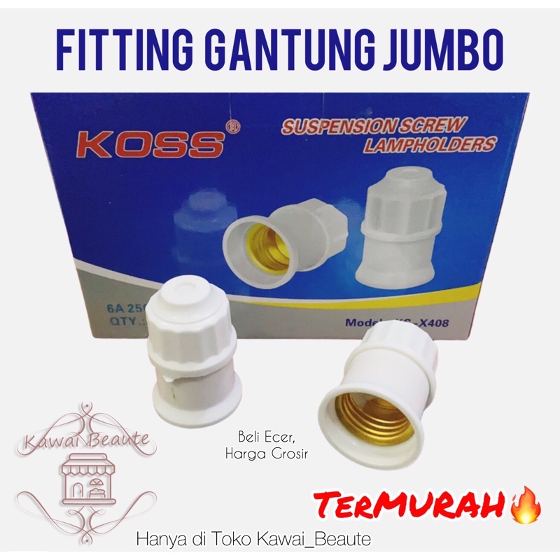 KOSS Fitting Gantung Jumbo Putih E27 6A 250V SuspensionCrew lampholder