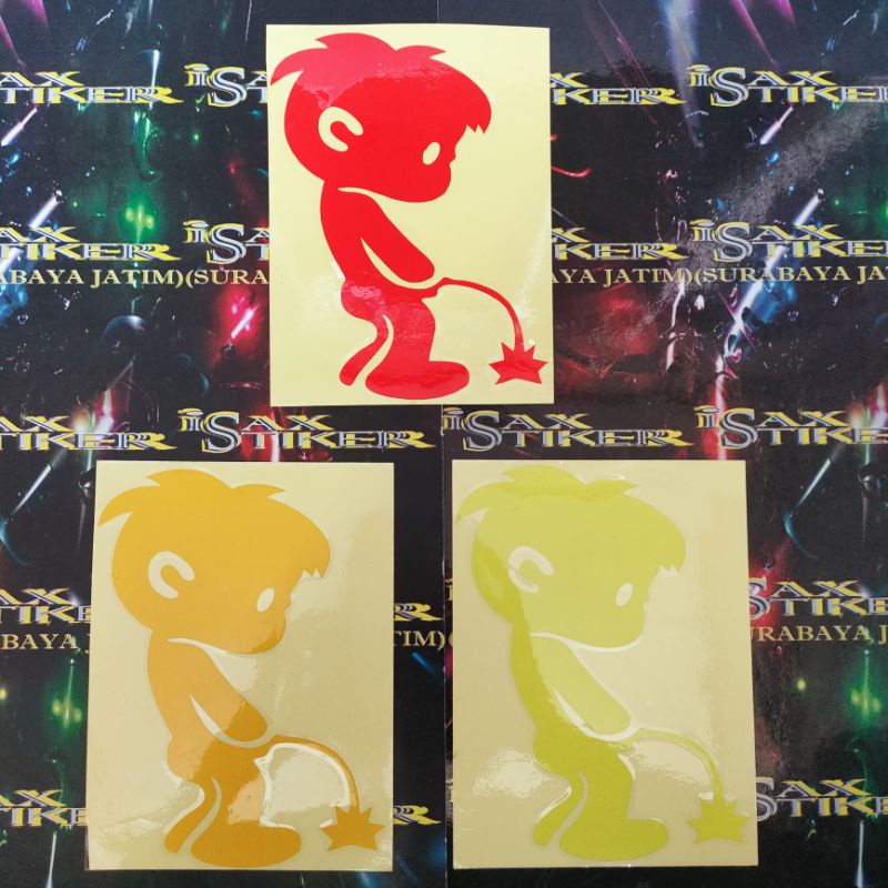 stiker cutting anak kecil kencing sembarangan badboy