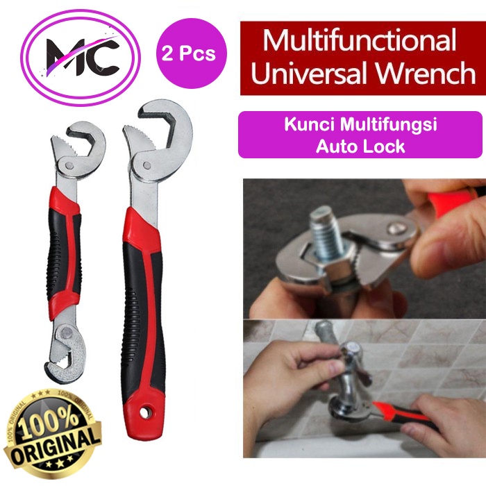 Kunci Inggris Serbaguna Kunci Pas Multifungsi Snap N Grip Wrench Set 2 Pcs Auto Lock Original