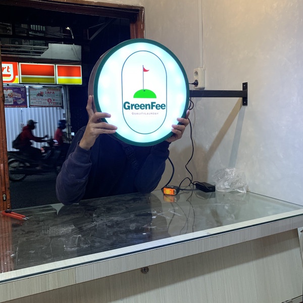 Neon Box - Neon Sign Box Akrilik MC - Diameter 30 cm + Braket / Besi | Jyran93 Tangerang Jakarta