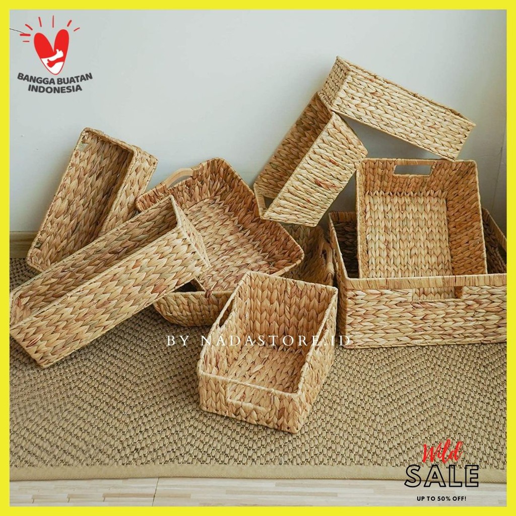 Water Hyacinth Storage / Toilet Paper Basket / Storage Basket for Toilet Tank Top / Tempat Topless