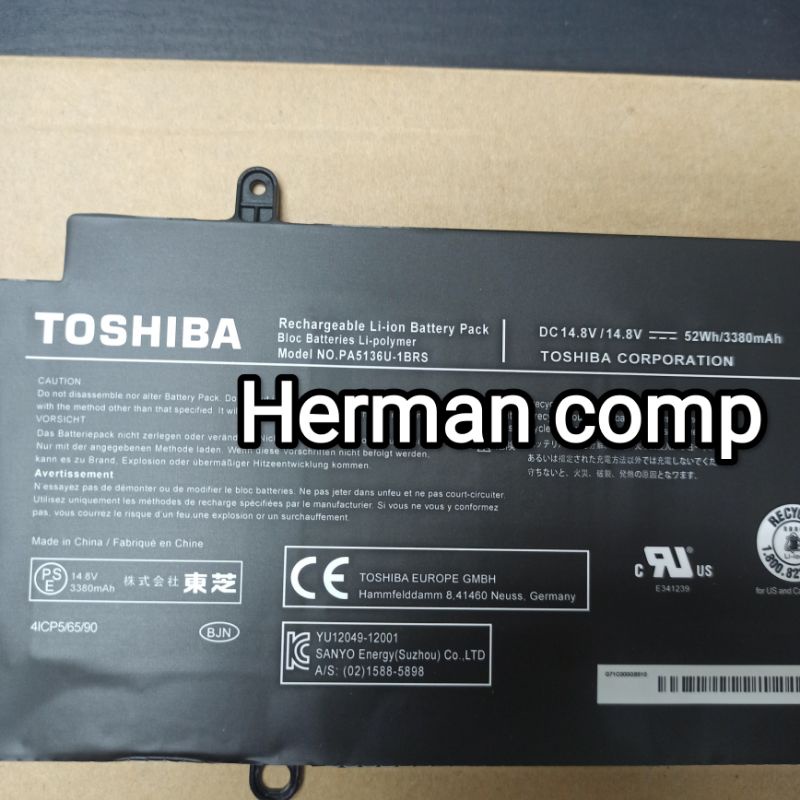 Original Baterai Toshiba Portege Z30 Z30-A Z30-B Z30-C Z30T Z30T-A Z30T-B