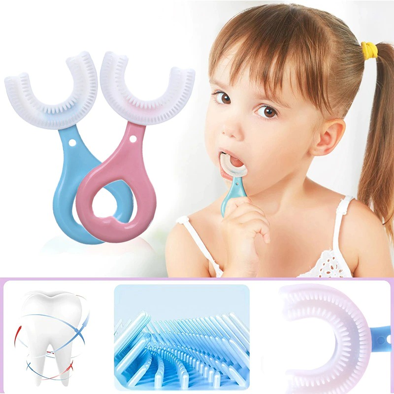 Sikat Gigi Anak Bentuk U Bahan Silikon Training Toothbrush / Tooth Brush Baby Silicon Lembut  Sikat gigi anak