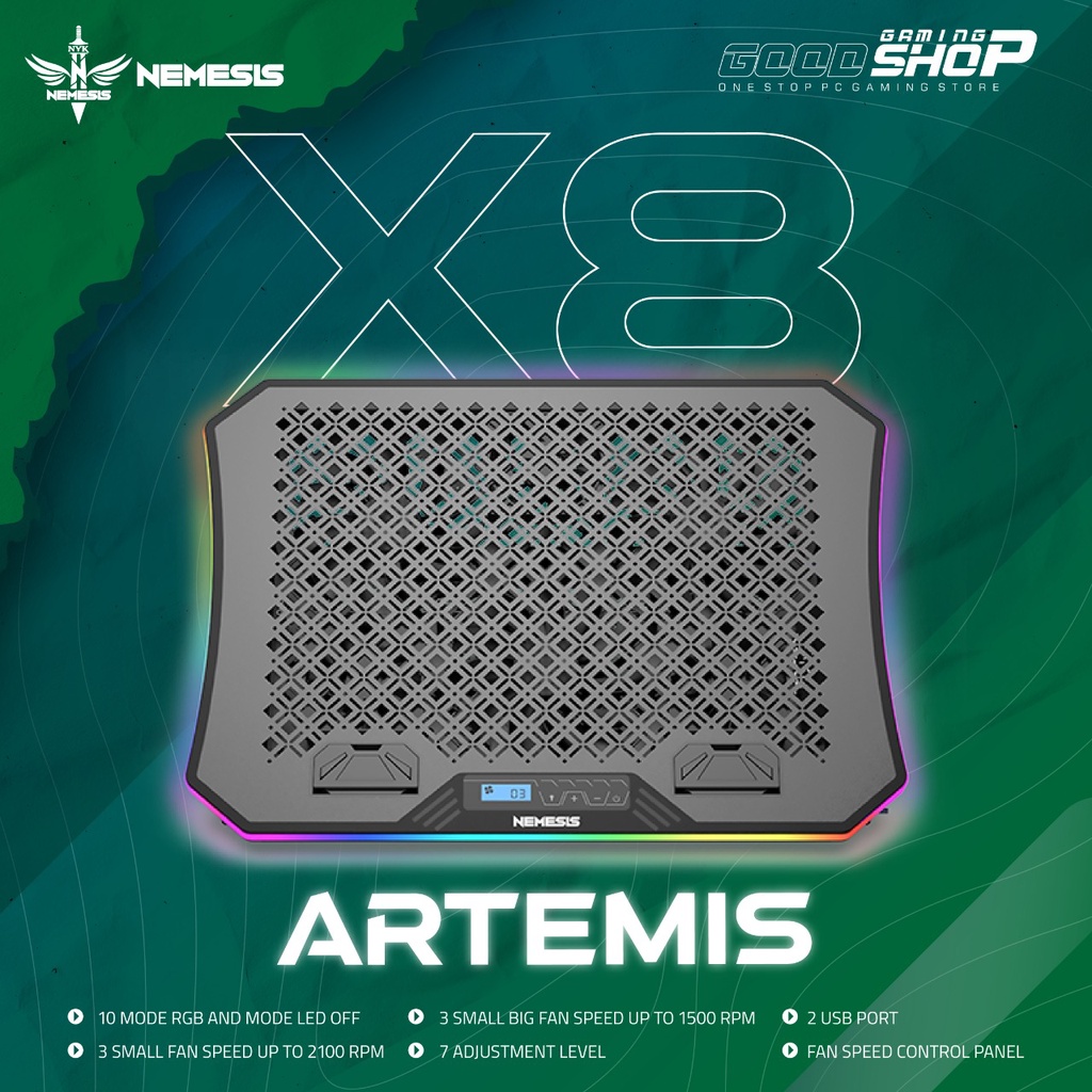 NYK Nemesis X8 Artemis (RGB with Phone Holder) - Cooling Pad