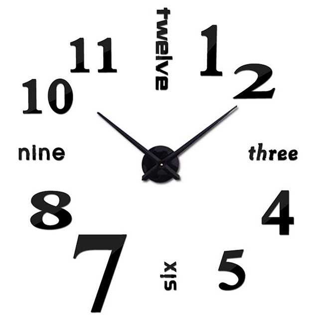 Jam Dinding Besar Unik Giant Wall Clock Diameter 80-130cm-JD-01 Hitam (KECIL)