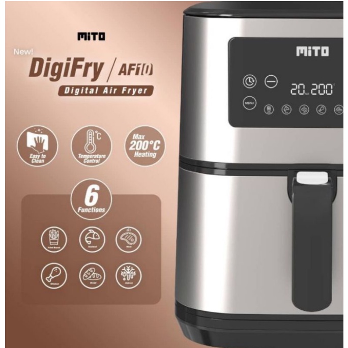 MITO Digital Air Fryer Grande DigiFry AF10 Kapasitas 6 Liter / AF 10