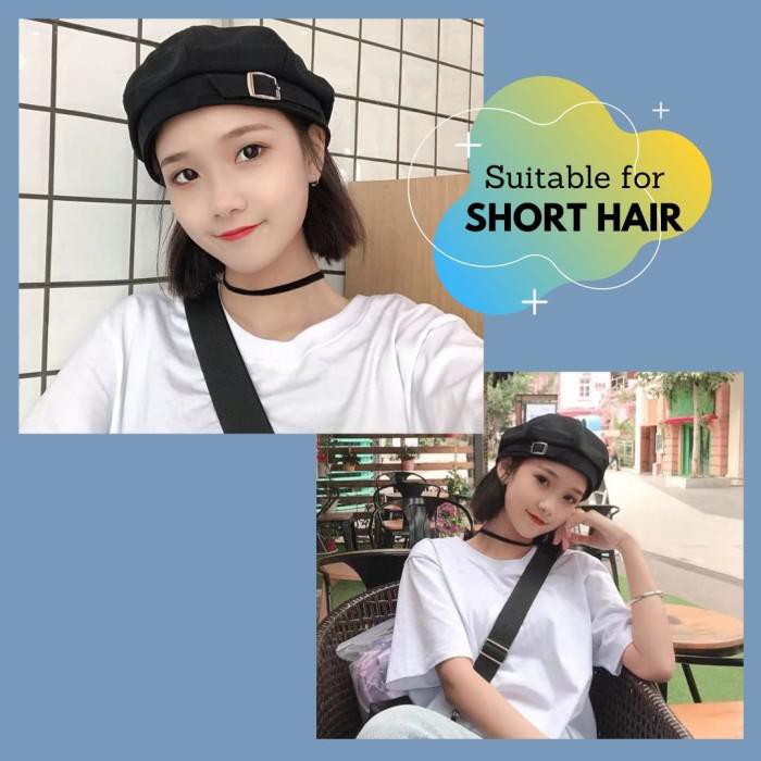 TOPI BARET KPOP POLOS / TOPI BARET KOREA FASHION / BERET PRIA WANITA - PINK