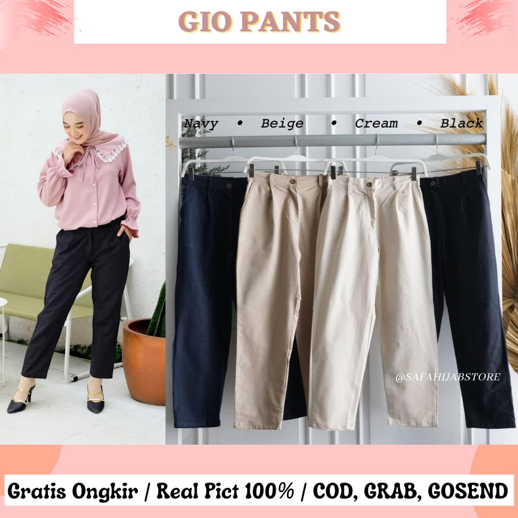 GIO PANTS / CELANA WANITA / CELANA KERJA / LINEN