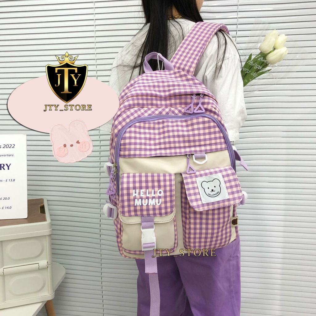 Tas Ransel Tas Punggung Sekolah SD SMP SMA Backpack Fashion Wanita Tas Anak Perempuan -216