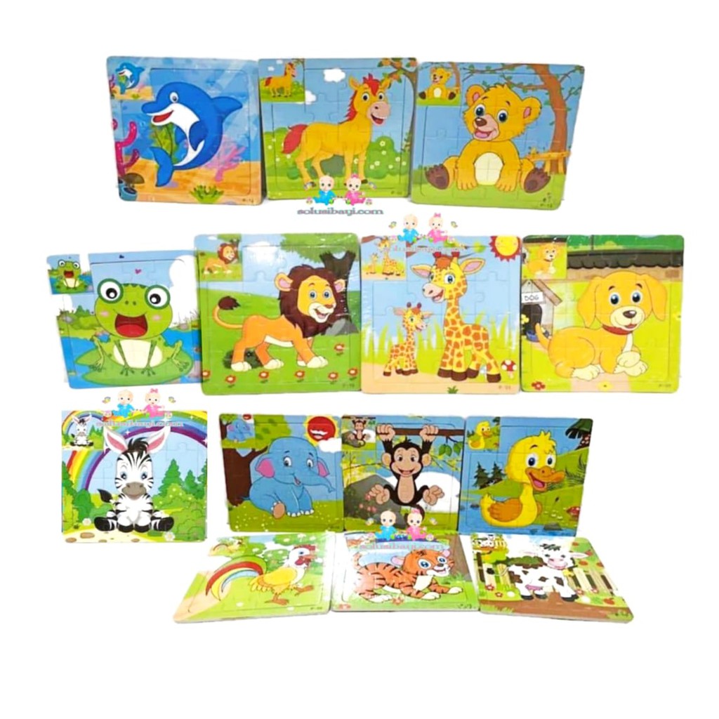 Jual Puzzle Kayu Mini Animal Binatang Transportasi Murah Edukatif ...