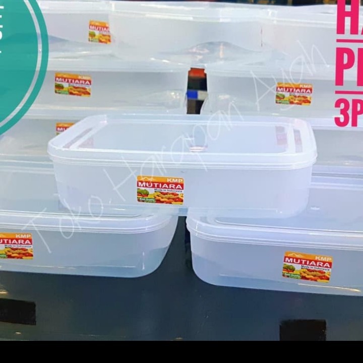 Kotak Makanan Plastik Transparan KMP MUTIARA 900 Ml