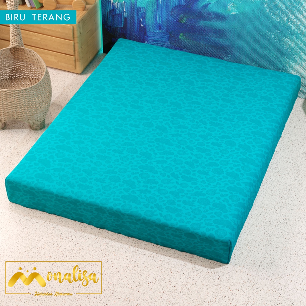 Monalisa Emboss Sarung Kasur Uk 90/100/120 Tinggi 15/20 - Biru Terang