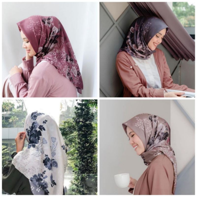 Hijab Voal Segiempat Motif || Bunga KUAS series || kamuabadidihatiku