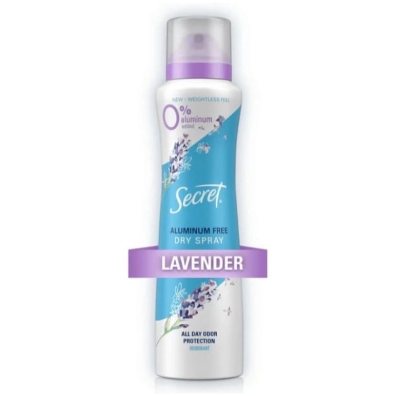 Secret Dry Spray Aluminum Free Deodorant Lavender and Hemp Seed Oil 116g 4.1oz