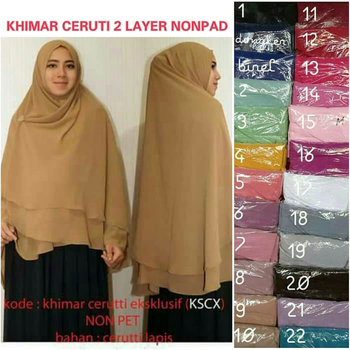 Jilbab ceruti 2 layer
