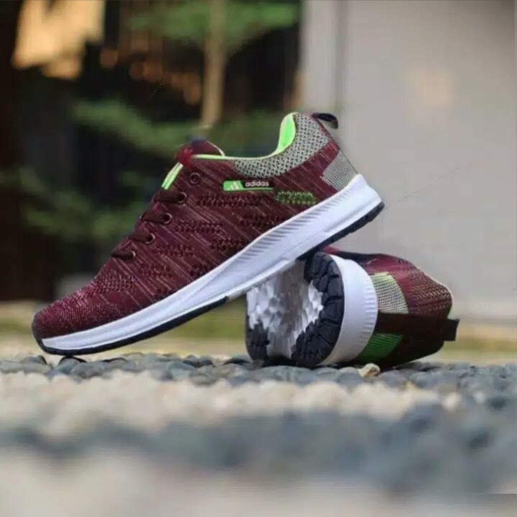 sepatu pria sneakers Running fashion Neo Maroon Size 39-43