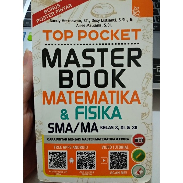 PRELOVED BUKU TOP POCKET MASTER BOOK MATEMATIKA & FISIKA // SMA/MA KELAS 10, 11, 12 // KAMUS PINTAR