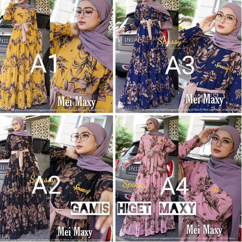 Penjualan Terbanyak.. Gamis  Murah /  HYGET Busui Tali Serut Samping MOTIF dy