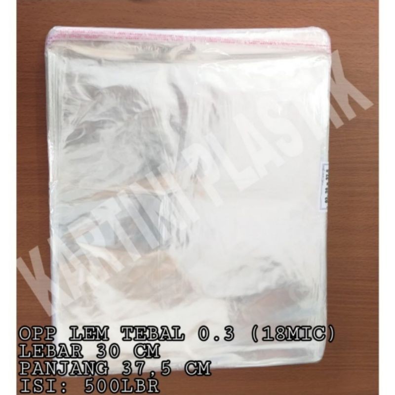 

Plastik OPP LEM 30x37,5 Tebal : 0.3 ( 18 mic )