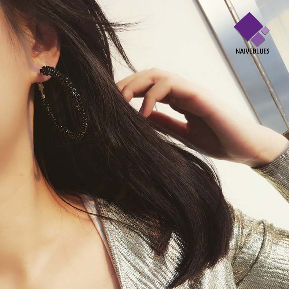 Anting Hoop Bentuk Bulat Gaya Elegan Untuk Wanita