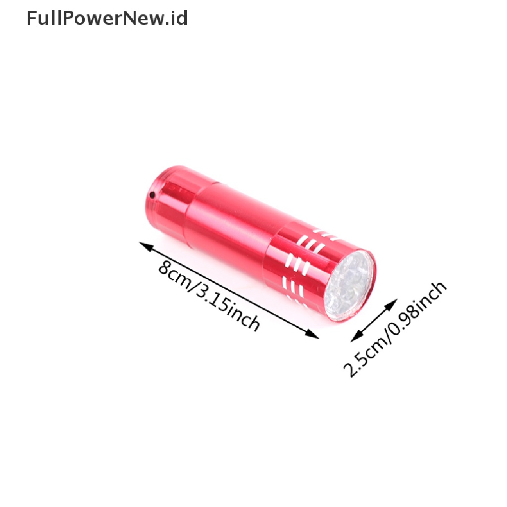 (Full) Lampu Senter UV 9-LED Mini Bahan Aluminum