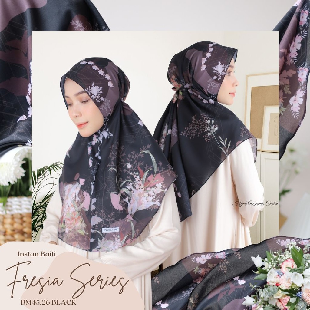 Hijabwanitacantik -Instan Baiti Fresia Series | Hijab Instan | Jilbab Instan-Black